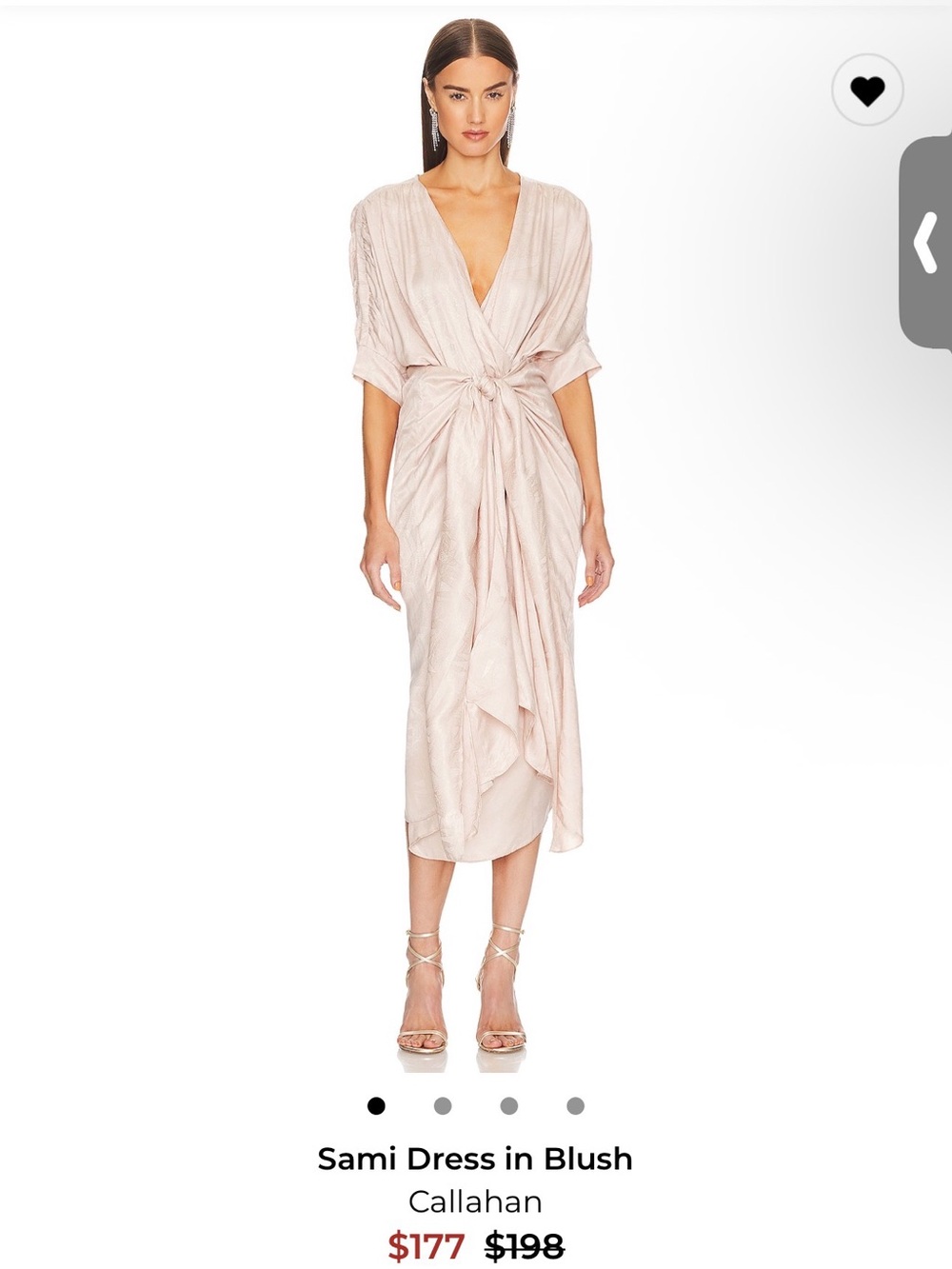 Callahan Sami Wrap Midi Dress in Blush Pink